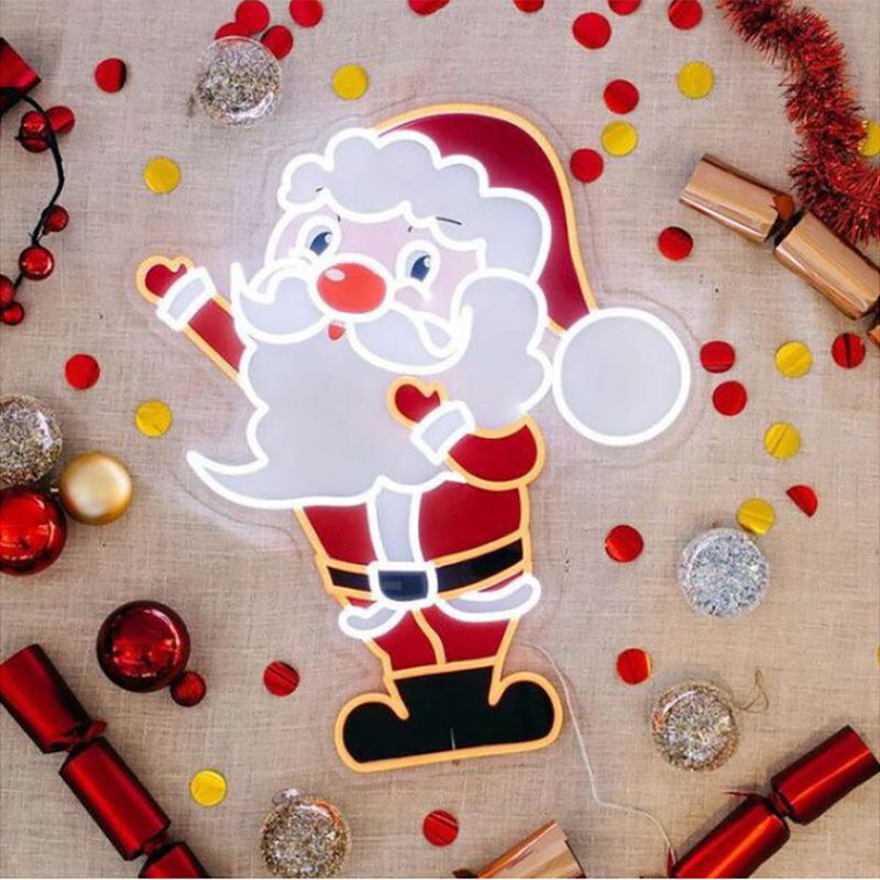 Cute Santa Seasonal Neon Sign