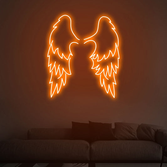 "Wings Of An Angel" Backdrop - Neon Sign - Bar/Club/Party Celebration Event